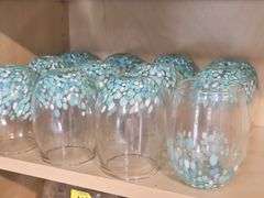 Collection of vintage stemmed glasses + twelve(12) 4.5" stemless tumblers...