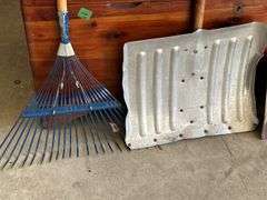 (5) pieces of lawn & garden tools….rake, snow shovel, sickle, 2 shovels…..OTHER CONTENTS NOT INCLUDED