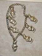 Vintage Disney Seven Dwarfs Brass Charm Bracelet...