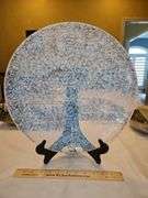 Very Large Elegant Round Kosta Boda 14.5" Glass Platter in excellent condition...