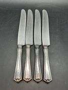 (4) Sterling Dinner Knives with Sterling handle and stainless blade……maker is not visible on back…..needs polished