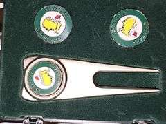 Masters divot tool and ball marker set.