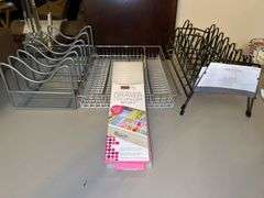 (2) Brand New Cabinet Pan Organizers, (2) NEW Threshold Lid Organizers, NEW in-drawer  flatware organizer and (2) NEW Packs of 3 Slotted Interlocking Drawer Organizers (please see all pics as other organizers were added)