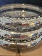 Set of Three(3) vintage Crown 3.75" cut glass coasters w/Sterling rims...