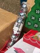 Box of mostly new Christmas decor