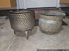 Two planters. 12x12 in tall, and 14x11 in tall.