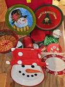 Tub of Christmas goods.