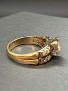Unmarked 1-piece wedding ring set…..could not find any markings to indicate gold value…size 5-3/4