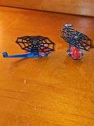 Batman diecast. Large car is plastic. 2 Spider-Man diecast helicopters