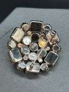 Gorgeous 3-piece vintage Weiss clip-ons and brooch with sparkling iridescent blue stones