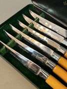 Set of (6) Vintage PeerEdge Regent Cutlery Sheffield steak knives with original case