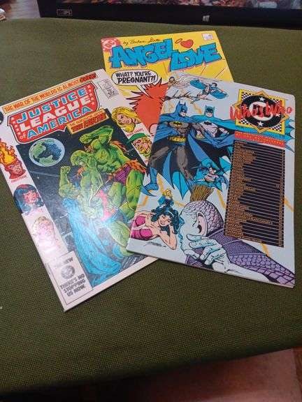 Set of 3 comet books.Good condition have been stored in sleeves. Angel Love number 3, DC Who's Who april of '85, and Justice League America #230 image