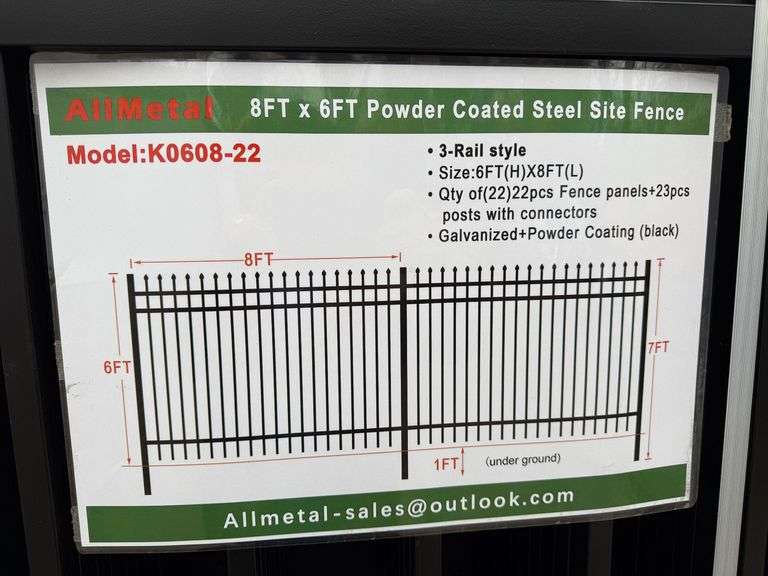 Unused 2024 AllMetal 8 ft x 6 ft Powder Coated, K0608