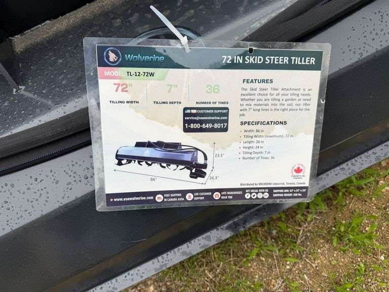 Unused 2024 WOLVERINE Tiller