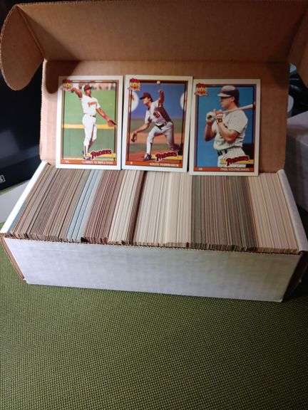 Box of mixed baseball cards image
