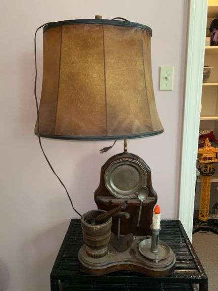 Antique Nightwatch Lamp……entire lamp needs cleaned from being in attic but appears to be complete image