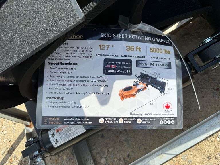 Unused 2024 Landhonor Rotating Grapple, RG-11-5000G