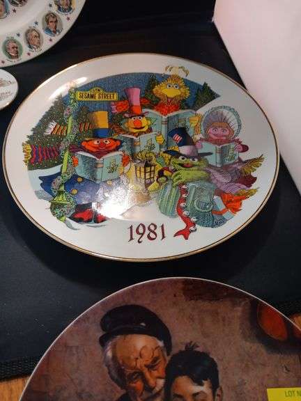 4 wall plates. See photos..2 Normanmm Rockwell, 1Sesame Street and a presidential plate. image