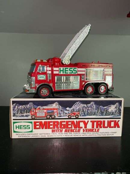 HESS Emergency Truck with Rescue Vehicle in like new condition and in original box…..will need batteries image