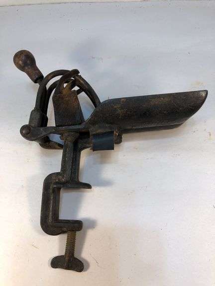 Antique double-prong cherry pitter, Goodell Co. Double Prong Cherry/olive pitter. 8” x 7”.