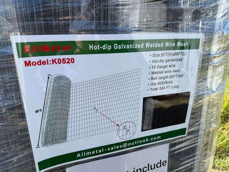 Unused 2024 AllMetal Hot-dip Galvanized Welded Wire Mesh, K0520 image
