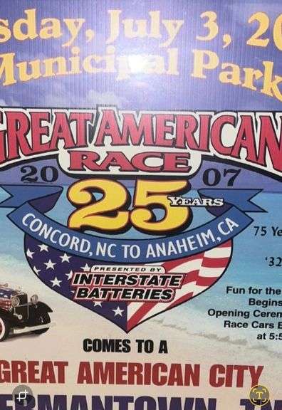 2007 25th Great American Race framed poster