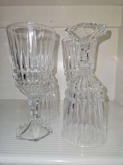 Set of 4 Vintage Heritage Clear Heavy Lead Crystal by Fostoria 7 1/4" Water Goblets in excellent vintage condition... image