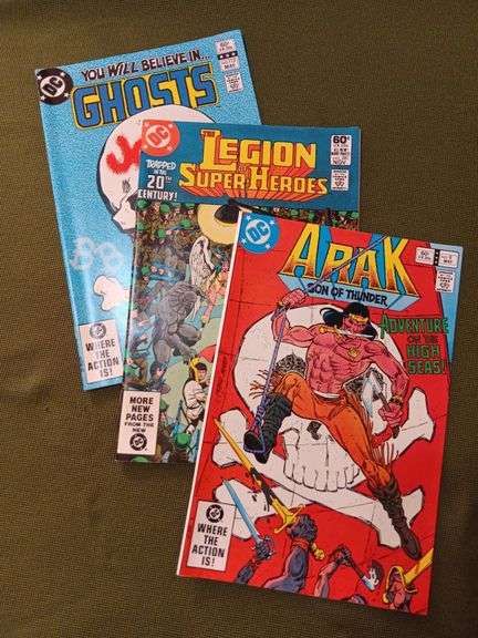 Set of 3 comics, good condition, Ghost number 112 , Arak number 9 and Legion of the superheroes Number two eighty one see description image