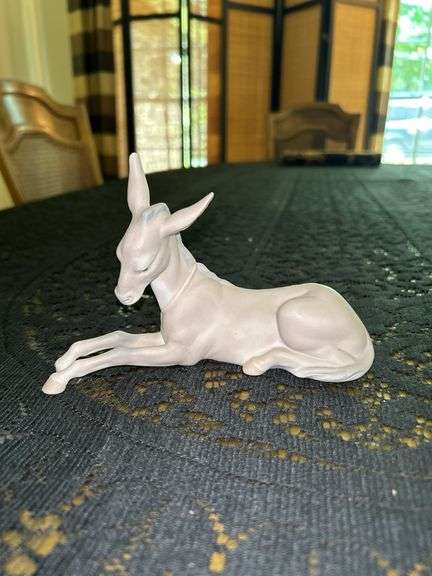 LLADRO Donkey Bisque Porcelain Figurine (#4679)……6” long x 4-1/2” tall…..part of the Children’s Nativity Series image