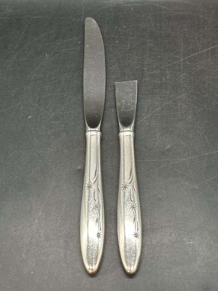 Gorham Sterling Knife in Celeste Pattern and partial knife (sterling handle is present) image