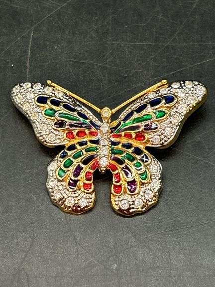 (2) beautifully designed butterfly brooches