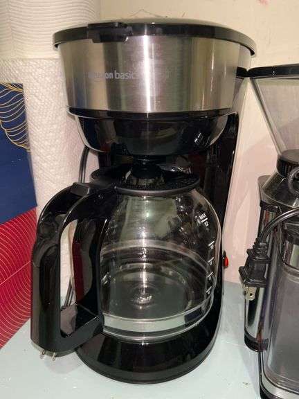 Selection of Amazon Basics coffee maker, Cuisinart Coffee Grinder and Cuisinart hinged oval bread pan