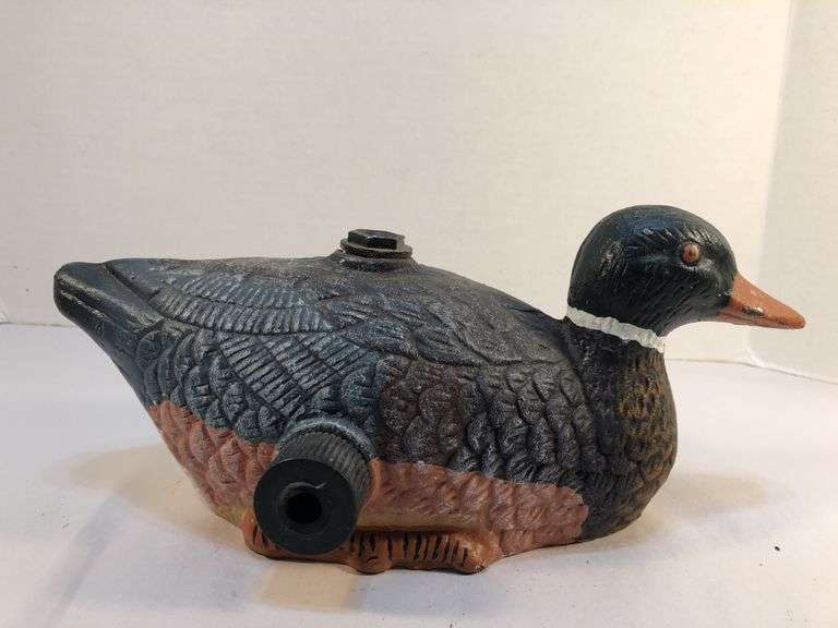Rare find. Vtg/antique cast iron mallard duck lawn/garden sprinkler. 10 3/4” L x 5” W x 4 1/4” H. image