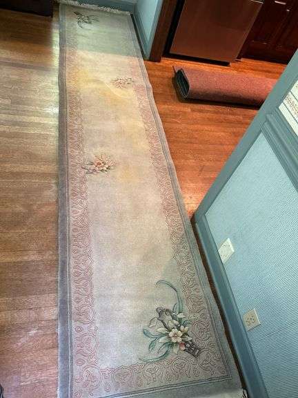 Heavy thick pile runner….will need cleaned…..30-1/2 x 142-1/2 image