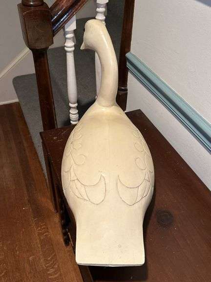 Handcrafted wooden swan…..25” long x 14” tall
