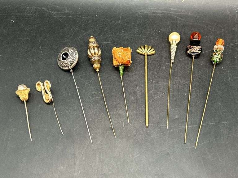 Grouping of (9) vintage hat pins