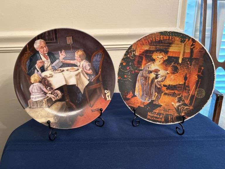 Collection of (11) limited edition Norman Rockwell collector plates (see all pics) image