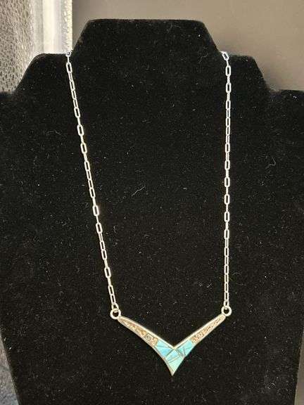 Sterling Native American influenced necklace…..12 grams image