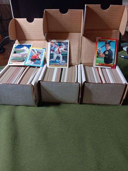 3 small boxes of mixed baseball cards as shown. See description image