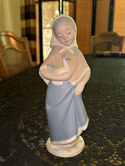 REX Valencia HUMMELWERK Girl with Goose Bisque Porcelain Figurine…..10” tall image