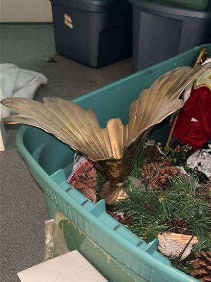 (1) tote and (1) box of Christmas decor (see all pics)