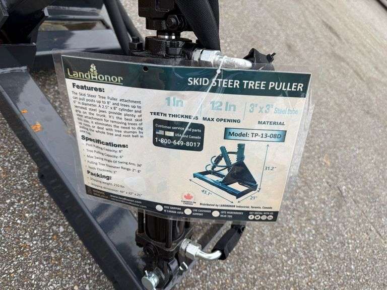 Unused 2024 Landhonor Tree Puller, TP2-13-08D