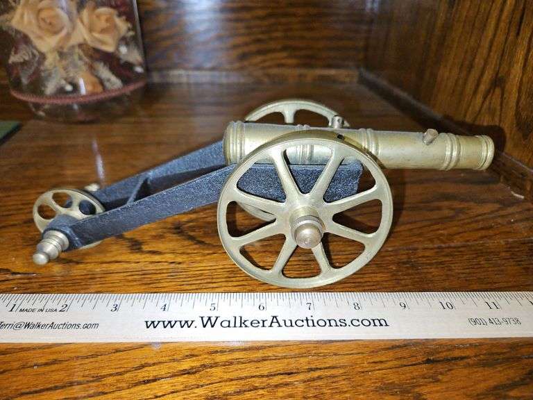 Vintage 10.5" brass cannon... image
