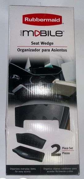 NEW IN THE BOX PAIR OF RUBBERMAID AUTO PLASTIC SEAT WEDGES THAT FIT BETWEEN THE SEAT AND THE CONSOLE