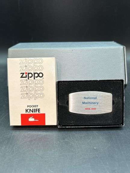 Vintage ZIPPO advertising pocket knife with original box and guarantee certificate image