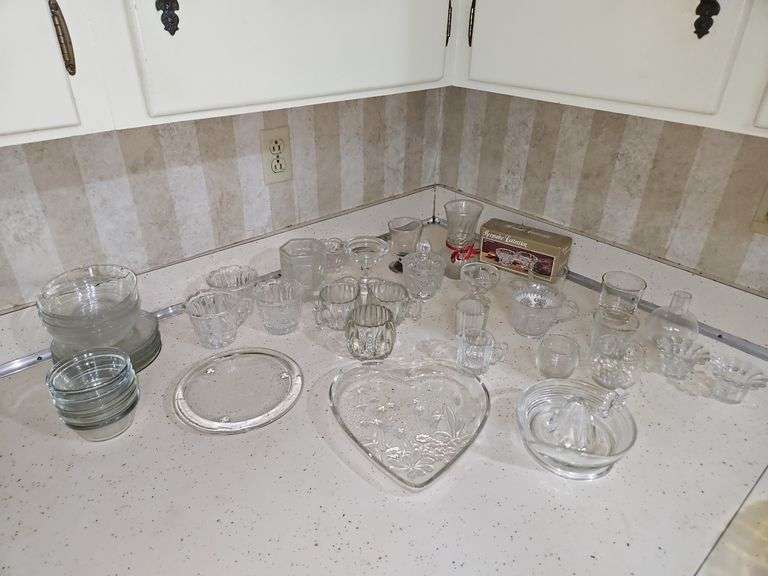 Large LOT of clear glass items...some vintage, some current SEE ALL PICS... image