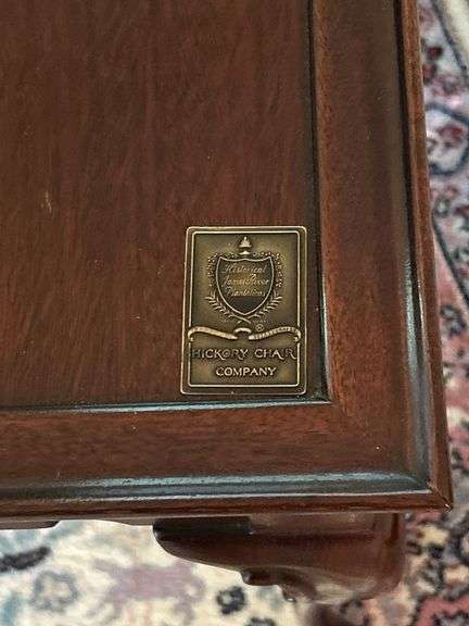 Hickory Chair Historical James River Plantation side table with pull out trays on each end…..17-3/4 x 28 x 25 tall