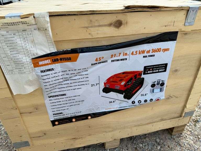 Unused 2024 Landhero Remote Control Lawn Mower, LHR-HT550 image