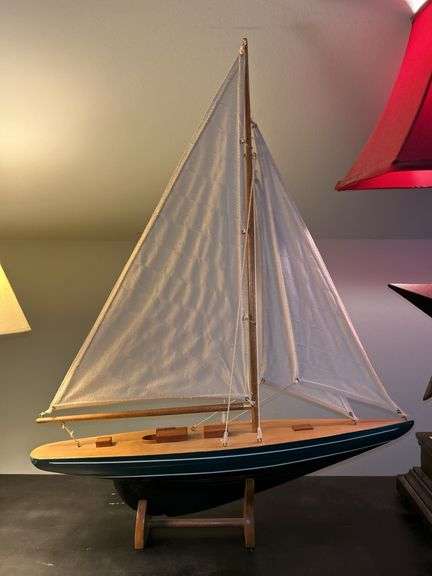Heritage Mint LTD Wood/Fabric Model Sailboat……19” long image