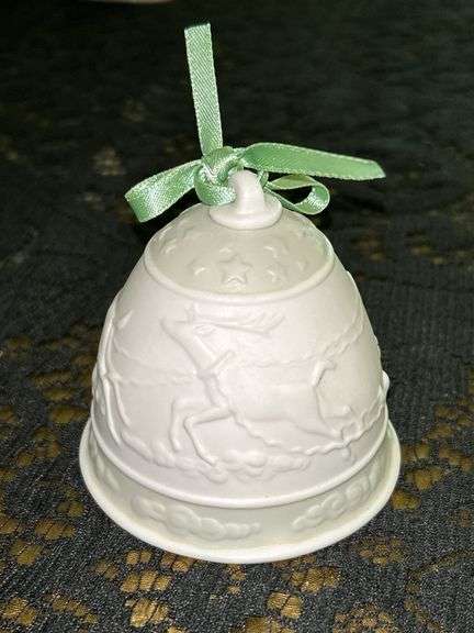 Grouping of (3) LLADRO bisque porcelain Christmas bells…..2 are the same and all 3 have clappers